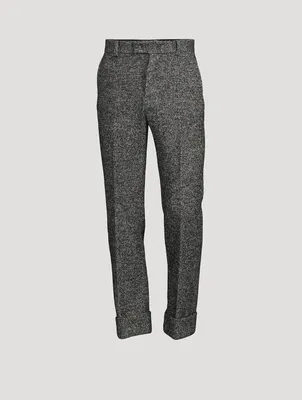 Wool-Blend Straight-Leg Suit Pants With Cuffs