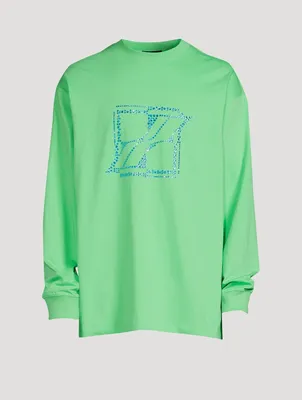 Long-Sleeve T-Shirt With Crystal Logo