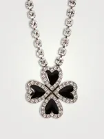Crystal Heart Clover Necklace