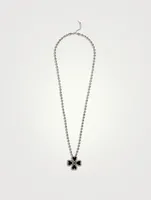 Crystal Heart Clover Necklace