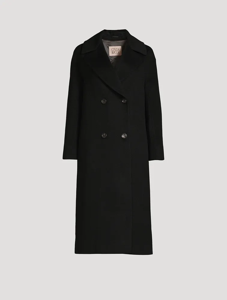 Cashmere Double-Breasted Long Coat