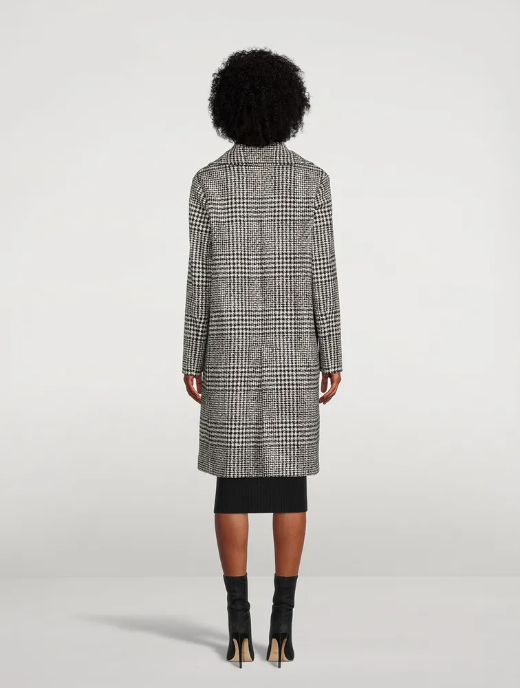 Prince Of Wales Wool-Blend Double-Breasted Coat