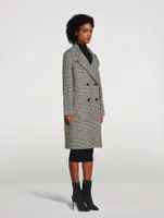 Prince Of Wales Wool-Blend Double-Breasted Coat