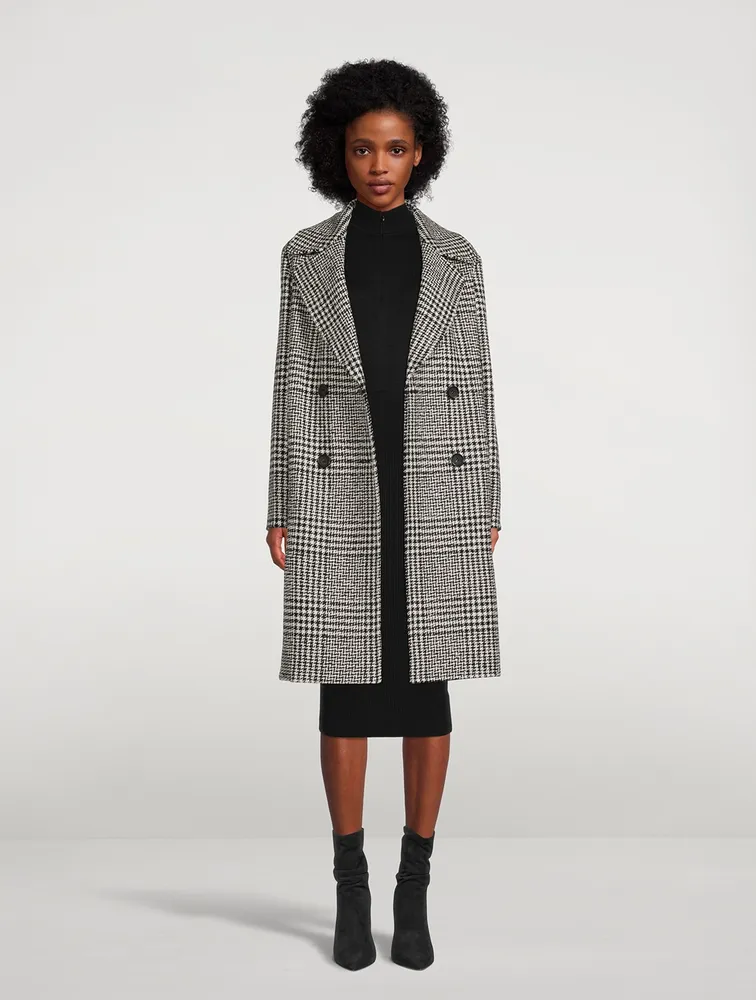 Prince Of Wales Wool-Blend Double-Breasted Coat