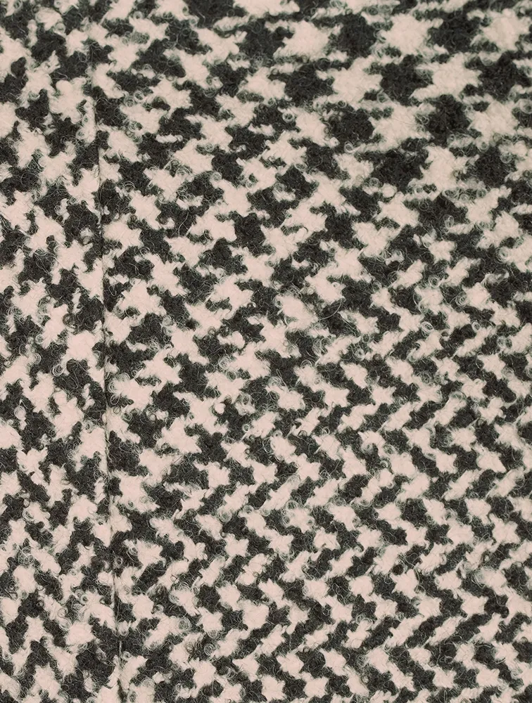 Prince Of Wales Wool-Blend Princess Cut Coat