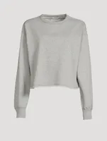 Lightweight Terry Cotton Cut-Off Crewneck Sweatshirt