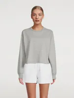 Lightweight Terry Cotton Cut-Off Crewneck Sweatshirt