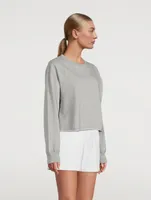 Lightweight Terry Cotton Cut-Off Crewneck Sweatshirt