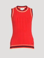 Sleeveless Ribbed Knit Sweater