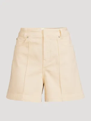 Cotton High-Waisted Denim Shorts