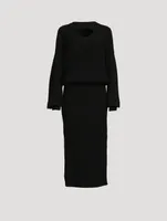 Merino Wool Sweater Dress With Keyhole