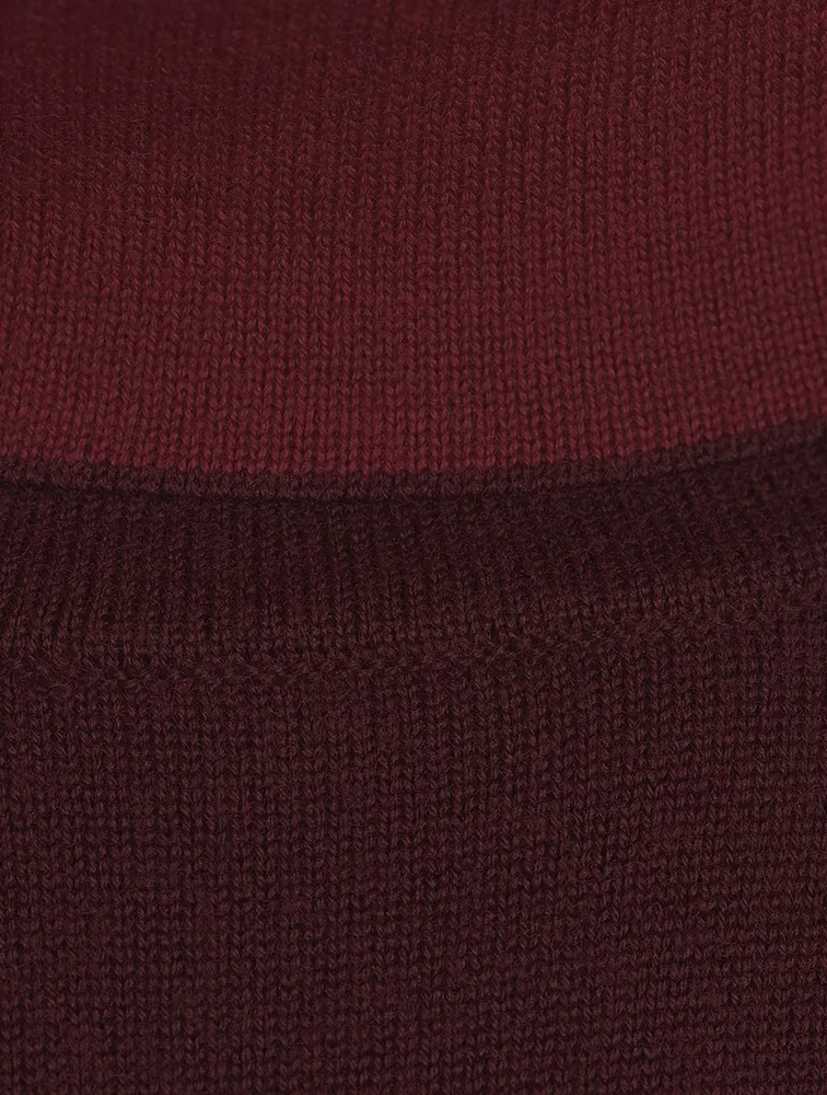Merino Wool Turtleneck Sweater With Piping