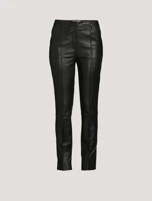 Straight-Leg Leather Trousers