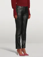 Straight-Leg Leather Trousers