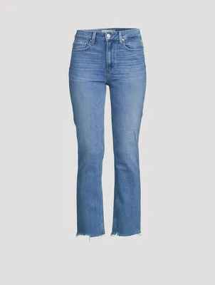 Cindy Raw-Hem Straight-Leg Jeans