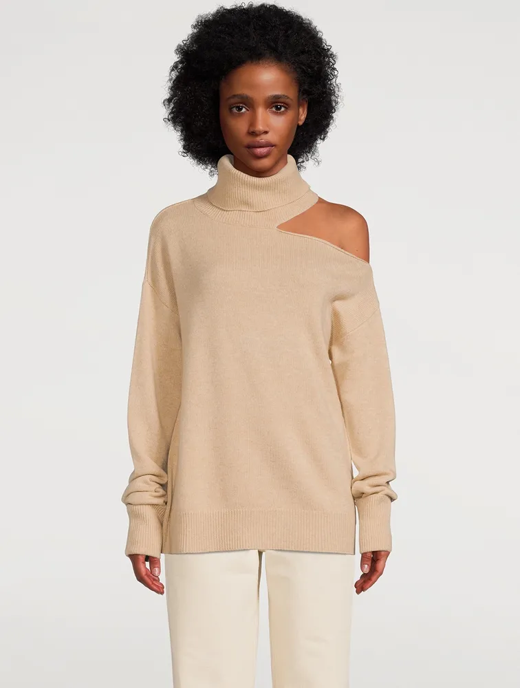 Raundi Wool-Blend Cold-Shoulder Sweater