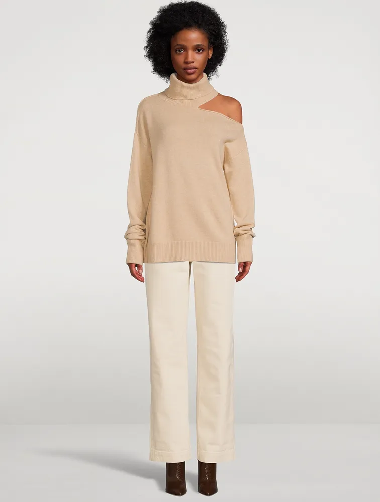 Raundi Wool-Blend Cold-Shoulder Sweater