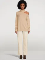 Raundi Wool-Blend Cold-Shoulder Sweater