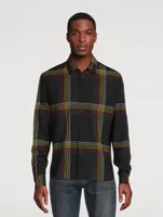 Wool Fitted Shirt Checked Print