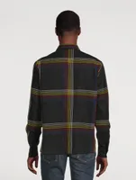 Wool Fitted Shirt Checked Print