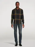 Wool Fitted Shirt Checked Print