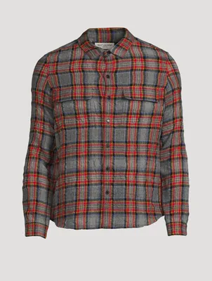 Wool And Cotton Western Shirt Check Print