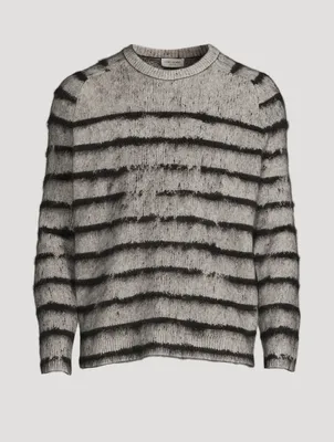 Wool And Mohair Brushed Striped Sweater