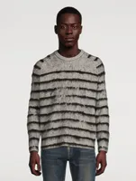 Wool And Mohair Brushed Striped Sweater