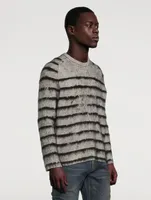 Wool And Mohair Brushed Striped Sweater
