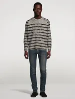 Wool And Mohair Brushed Striped Sweater