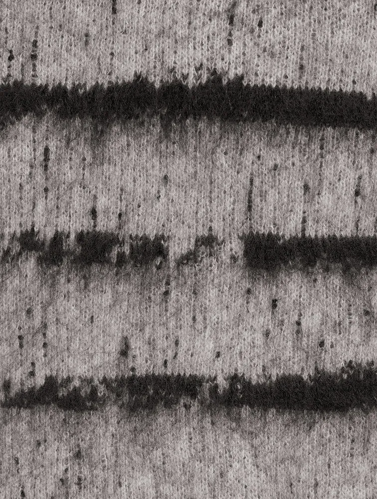 Wool And Mohair Brushed Striped Sweater