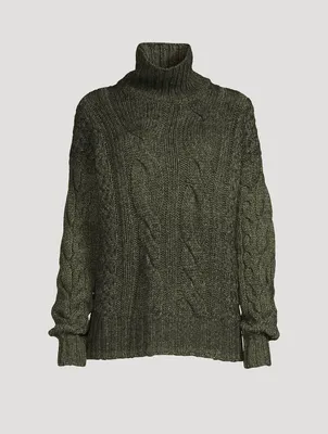Cable-Knit Turtleneck Sweater