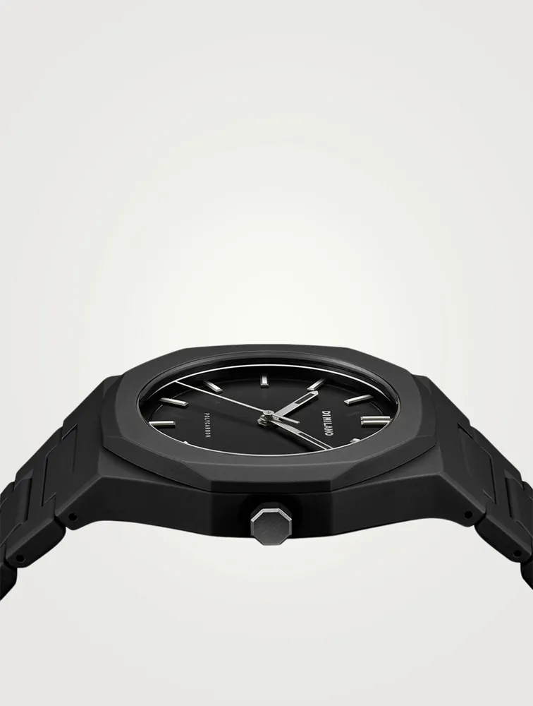 PolyCarbon Stainless Steel Strap Watch