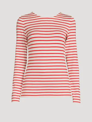 Jersey Long-Sleeve T-Shirt Stripe Print