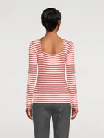 Jersey Long-Sleeve T-Shirt Stripe Print