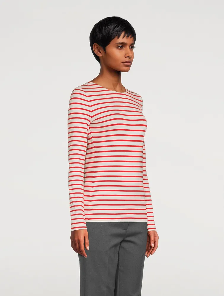 Jersey Long-Sleeve T-Shirt Stripe Print