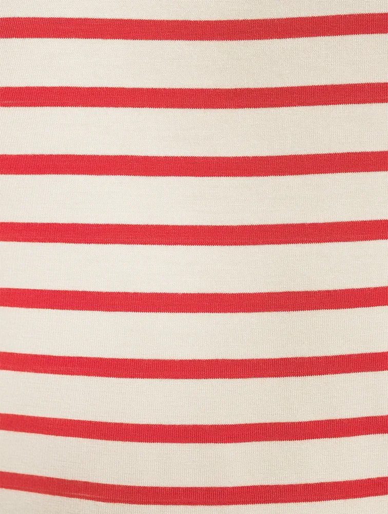 Jersey Long-Sleeve T-Shirt Stripe Print