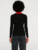 Colourblock Merino Wool Polo Sweater