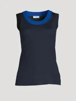 Colourblock Merino Wool Sleeveless Sweater