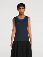 Colourblock Merino Wool Sleeveless Sweater