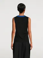 Colourblock Merino Wool Sleeveless Sweater