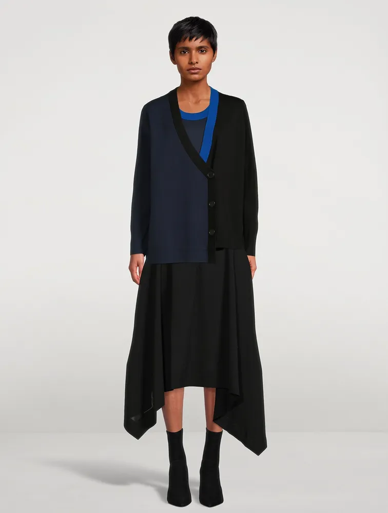 Colourblock Merino Wool Sleeveless Sweater