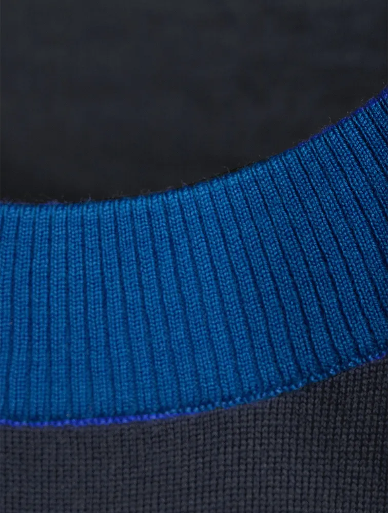 Colourblock Merino Wool Sleeveless Sweater