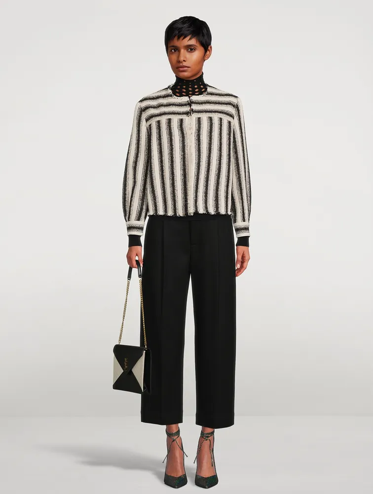 Tweed Jacket Stripe Print