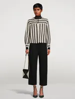 Tweed Jacket Stripe Print