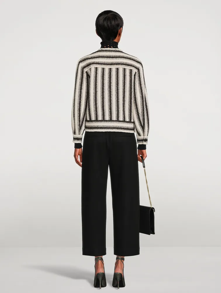 Tweed Jacket Stripe Print