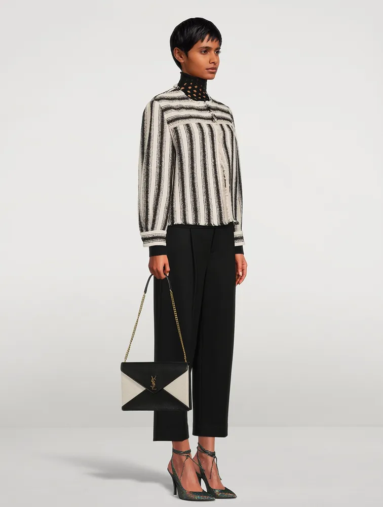 Tweed Jacket Stripe Print