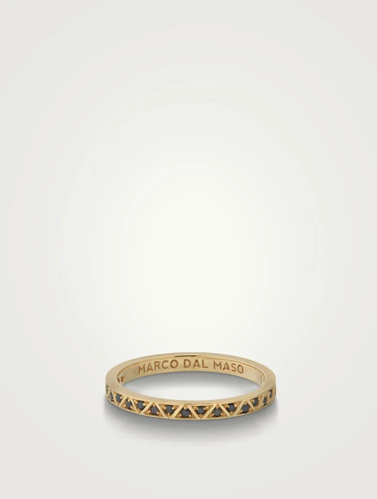 Manawa 18K Gold Eternity Ring With Black Diamonds