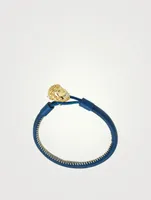 Kiri 18K Gold Pierced Monkey Leather Bracelet With Champagne Diamonds
