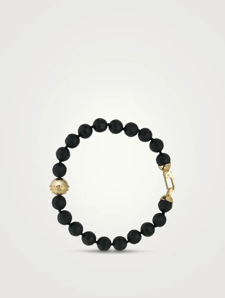 Icon 18K Gold Onyx Beaded Eternity Bracelet